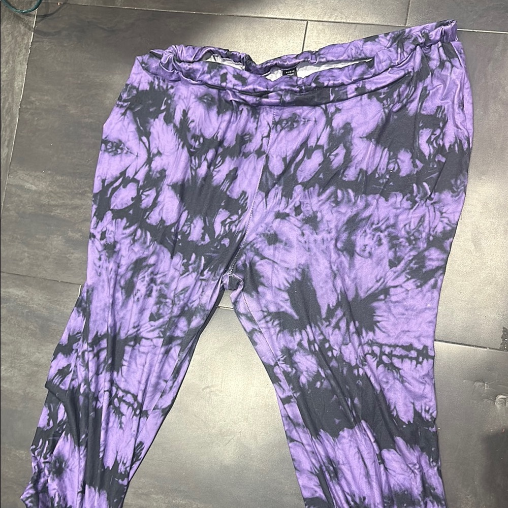 Purple Tie-Dye Flared Bottoms